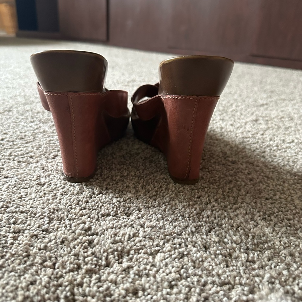 Brown Wedge Sandals - Picture 6 of 9